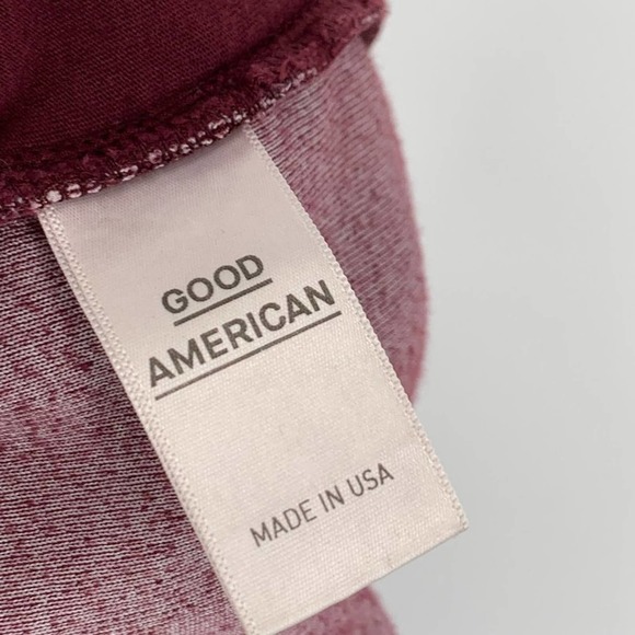 Good American Twisted Seam Velour Jogger Pants High Waisted Burgundy‎ - Picture 7 of 8